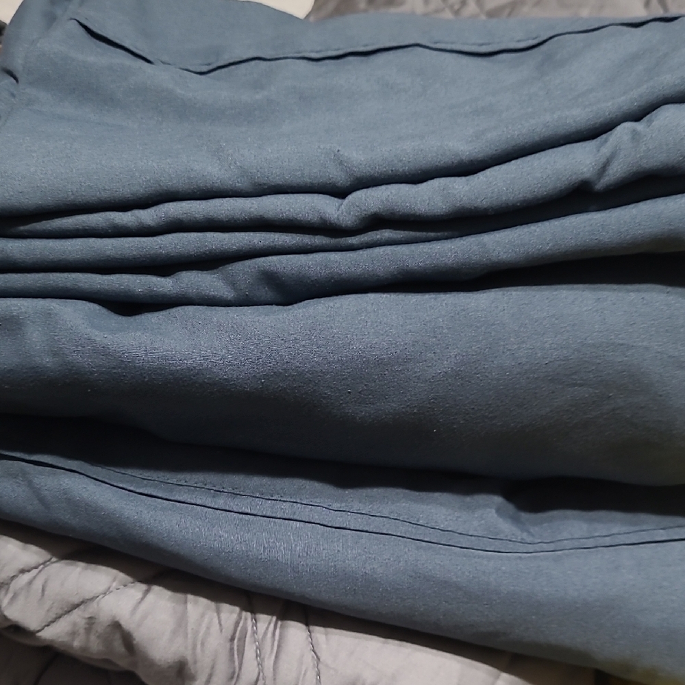 Soft Slate Blue Linen Drape